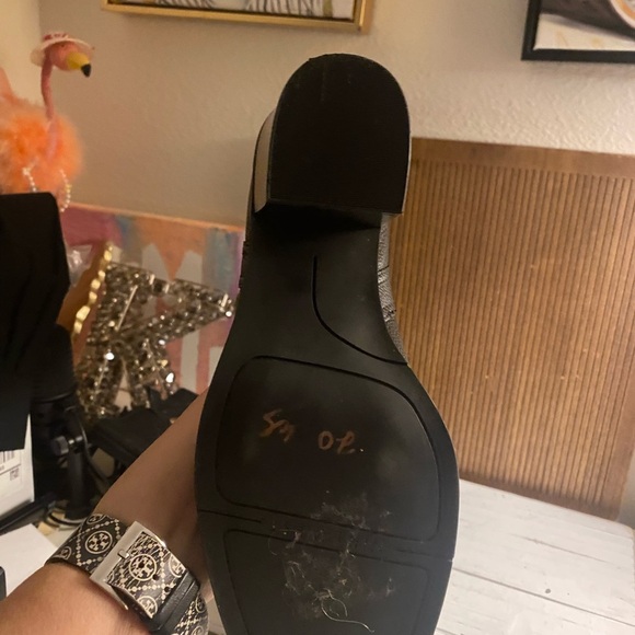 Kelly & Katie Striped Black and Cream Women's Flats - Picture 5 of 7